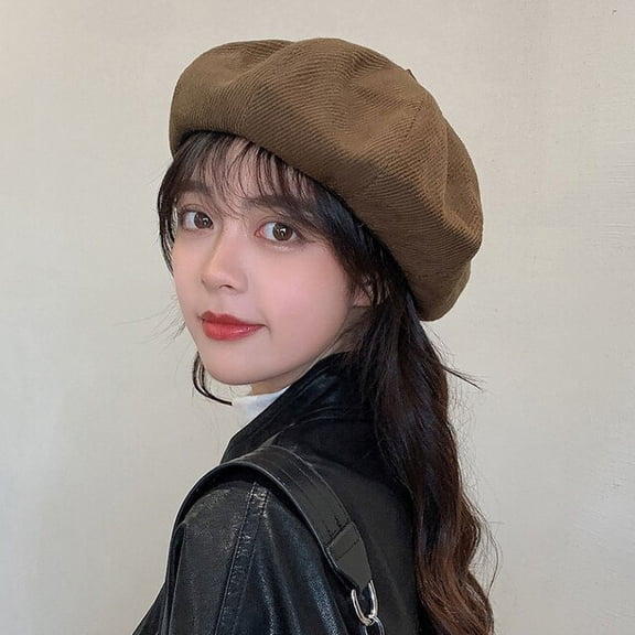 SikaFu Women Berets New Beret Hat Ladies Corduroy Octagonal Newsboy Cap Female Solid Artist Painter Hat Berets for Women