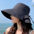 thumbnail image 1 of SikaFu Women's Summer Hat for The Sun Wide Brim UV Neck Protection Solar Beach Hats Foldable Ponytail Travel Sun Panama Caps Gorras, 1 of 6