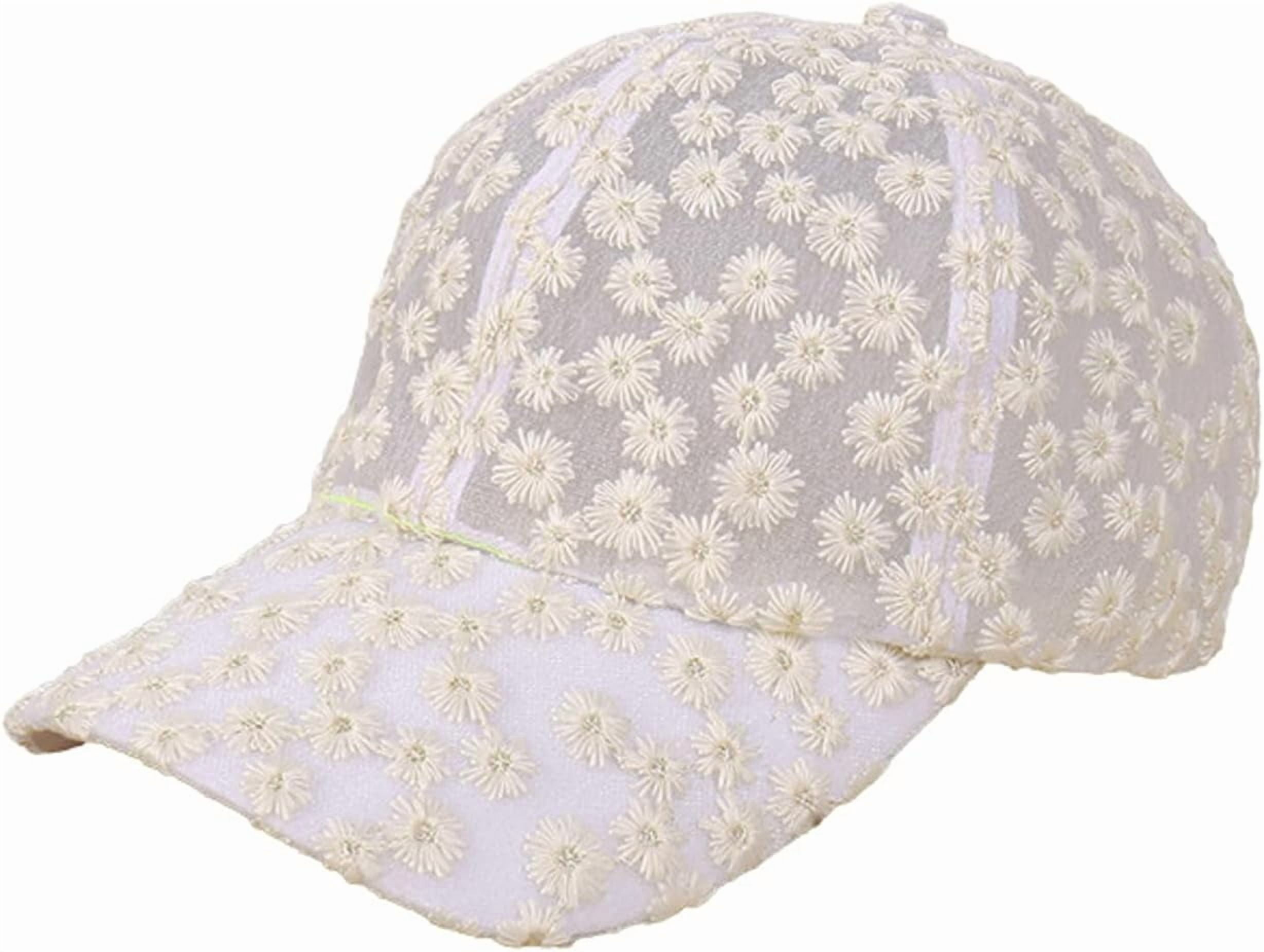 SikaFu Women Cute Baseball Cap Lace Floral Hat Flowers Cap Sun Hat Mesh ...