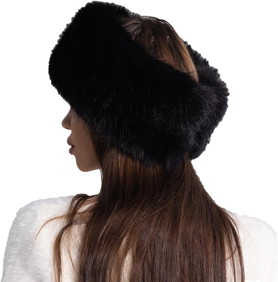 Faux Fur Headband w/ Stretch Winter Earwarmer SikaFu Women Faux Fur Headband Hat with Stretch Winter  main image 2