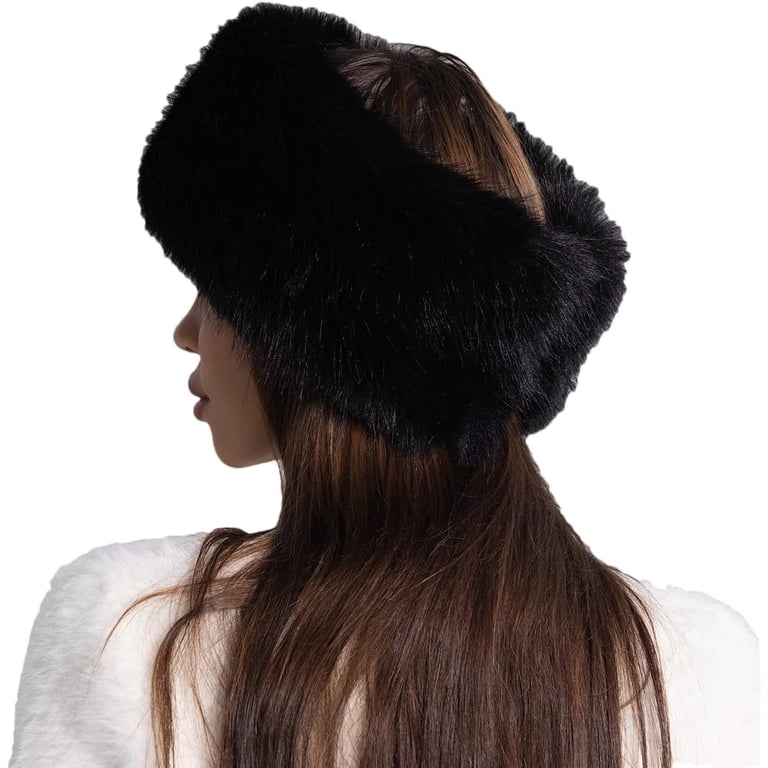 SikaFu Women Faux Fur Headband Hat with Stretch Winter  display picture 2
