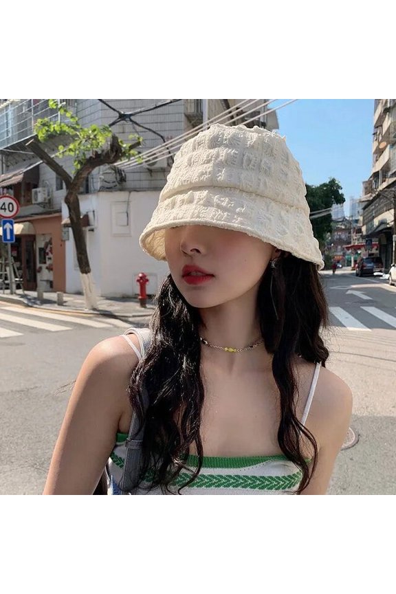 Women's Summer Bucket Hat Sunscreen Thin Basin Hats Fashion Pleated Bob Cap Outdoor Casual Solid Color Fisherman Caps