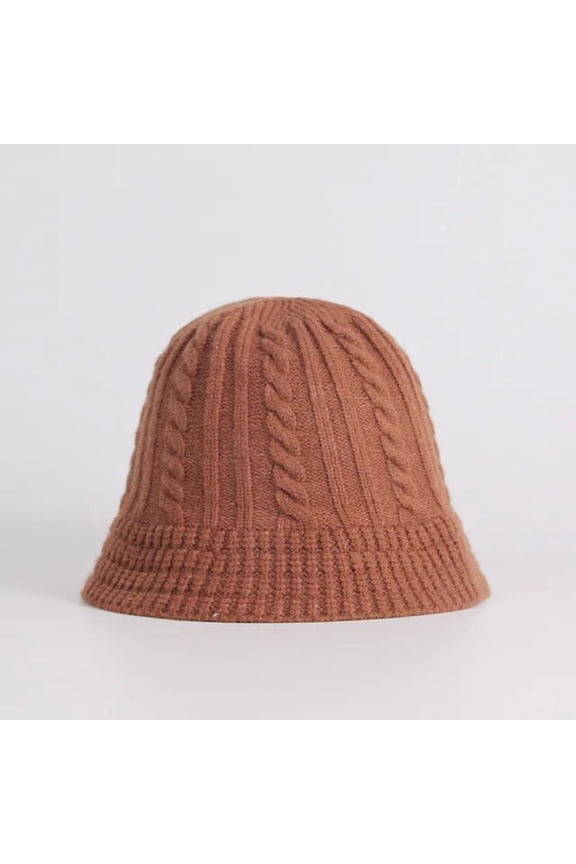 Women's Twist Bucket Hat Autumn Female Warm Knitting Wool Fisherman Cap Girls Outdoor Basin Hats Winter Ladies Panama Bob Gorros