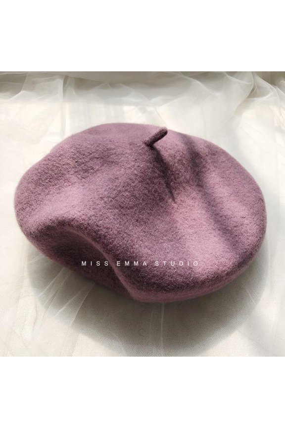 Wool Beret For Women In Autumn And Winter, Korean Version, Japanese Sweet And Cute Bud Hat, English French Painter Hat, Woolen Hat
