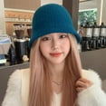 thumbnail image 1 of SikaFu Wool Fisherman Hat Women's Korean Edition Retro Fashion Versatile Waffle Basin Hat Autumn/Winter Japanese Warm Knitted Bucket Hat, 1 of 9