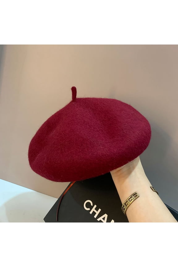 Wool Light Board Beret, Japanese Minimalist And Niche, Jojo Painter Hat, Small Face, Versatile Pumpkin Hat For Autumn And Winter
