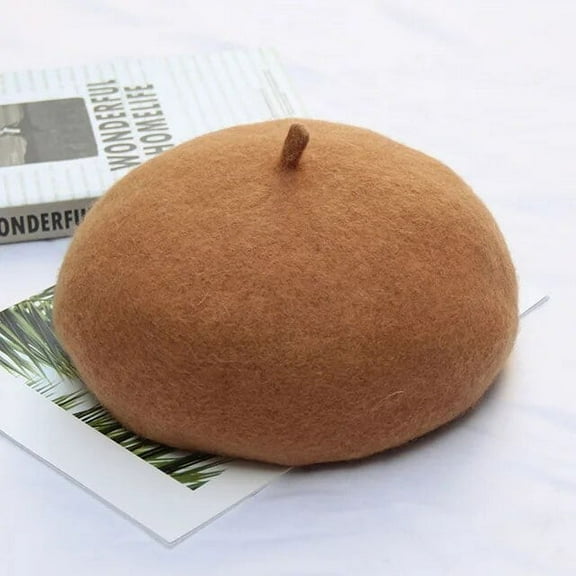 SikaFu Woollen hat thickened Beret hat lady autumn/winter painter hat bud hat solid colors go with everything