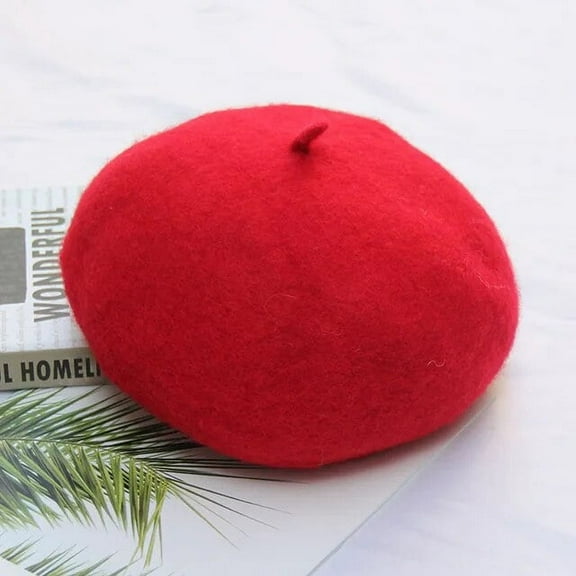 SikaFu Woollen hat thickened Beret hat lady autumn/winter painter hat bud hat solid colors go with everything