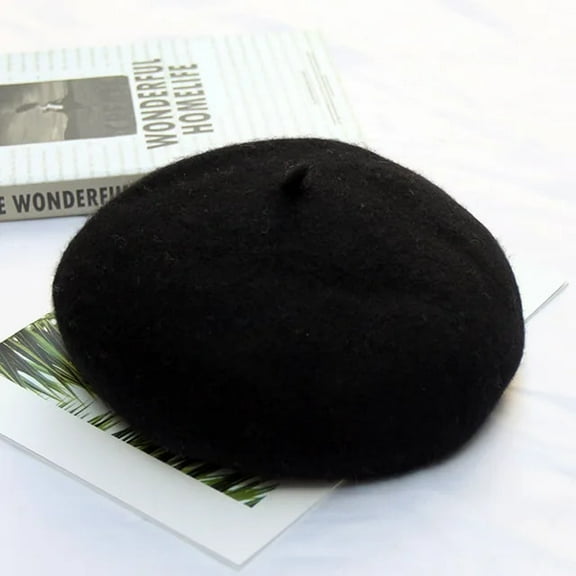 SikaFu Woollen hat thickened Beret hat lady autumn/winter painter hat bud hat solid colors go with everything