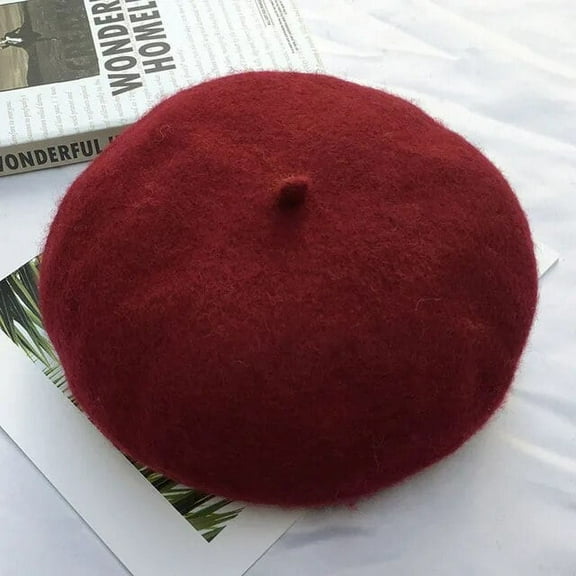 SikaFu Woollen hat thickened Beret hat lady autumn/winter painter hat bud hat solid colors go with everything