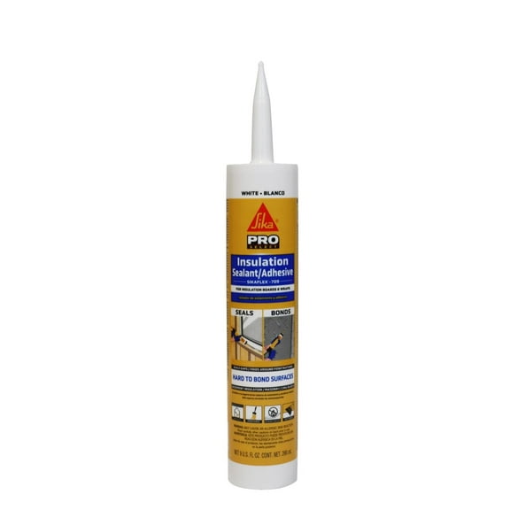 Sikaflex Insulation Sealant & Adhesive, White, Flashing Sealant, Bonds to Most Insulation Boards and Wraps, 9 fl.oz. Cartridge
