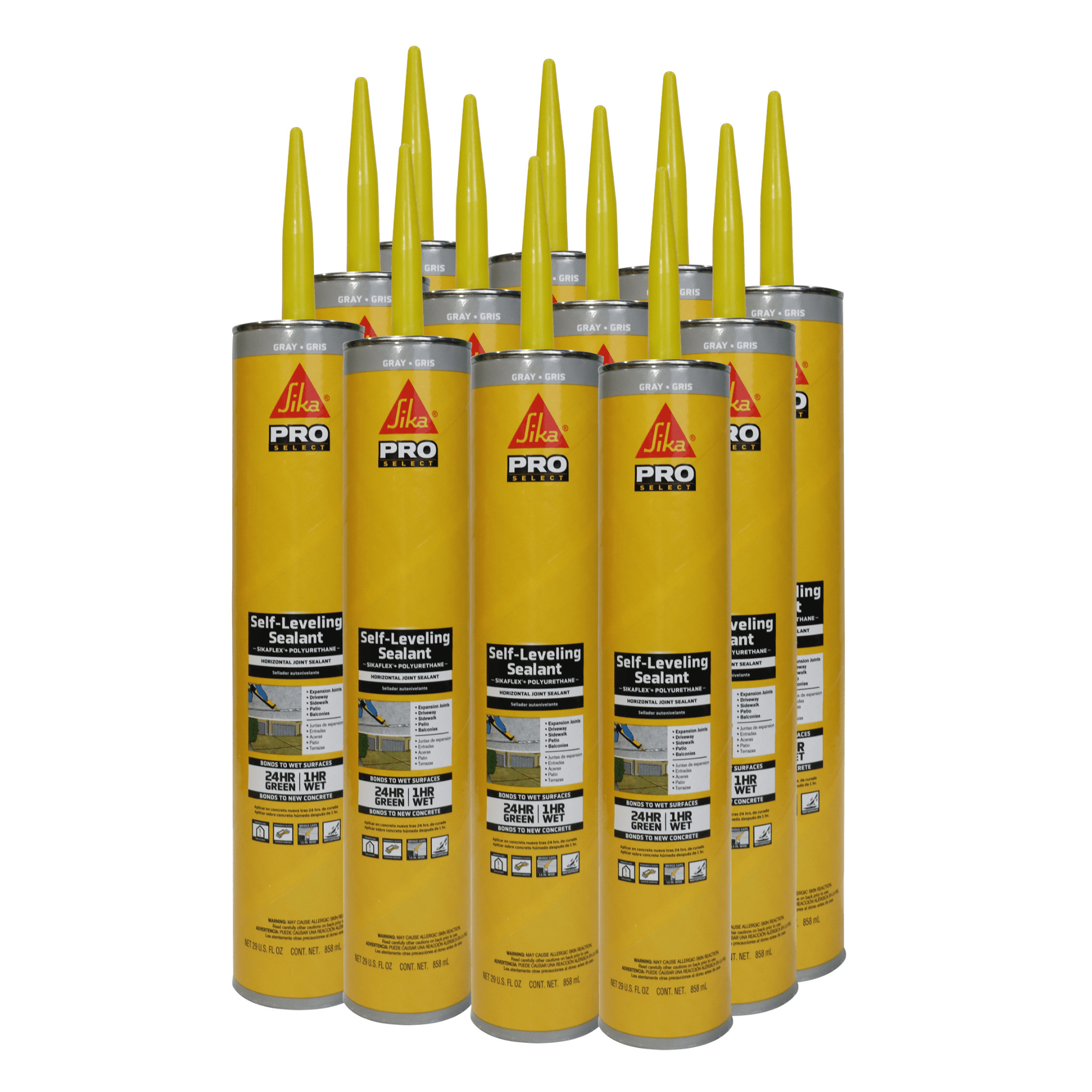 Sikaflex self-Leveling sealant - Gray - Seals Horizontal Joints in Concrete - Strong Elasticity Improves Durability - 29 fl. oz. Cartridge (Pack of 12)