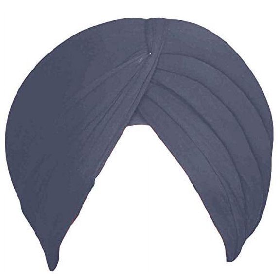 Sikh Cotton Turban For Men | Dark Grey Color| 7 Mts Punjabi Pagri (Stitched Rubia Voile) By Indian Collectible