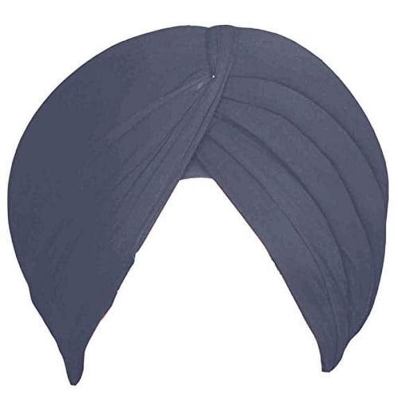 Sikh Cotton Turban For Men | Dark Grey Color| 6 Mts Punjabi Pagri (Stitched Rubia Voile) By Indian Collectible