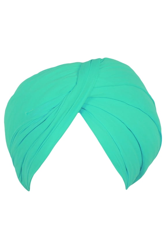 Sikh Cotton Turban For Men |Gs Aqua Color | 5Mts Punjabi Pagri (Unstitched Full voile) By Indian Collectible