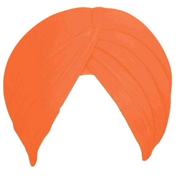 Sikh Cotton Turban For Men |Kesari Color | 7 Mts Punjabi Pagri (Stitched Full voile) By Indian Collectible