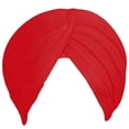thumbnail image 1 of Sikh Cotton Turban For Men | Red Color | 6 Mts Punjabi Pagri (Stitched Full voile) By Indian Collectible, 1 of 1