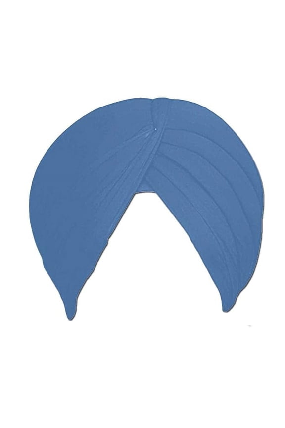 Sikh Cotton Turban For Men | Sea Blue Color | 5Mts Punjabi Pagri (Unstitched Rubia Voile) By Indian Collectible