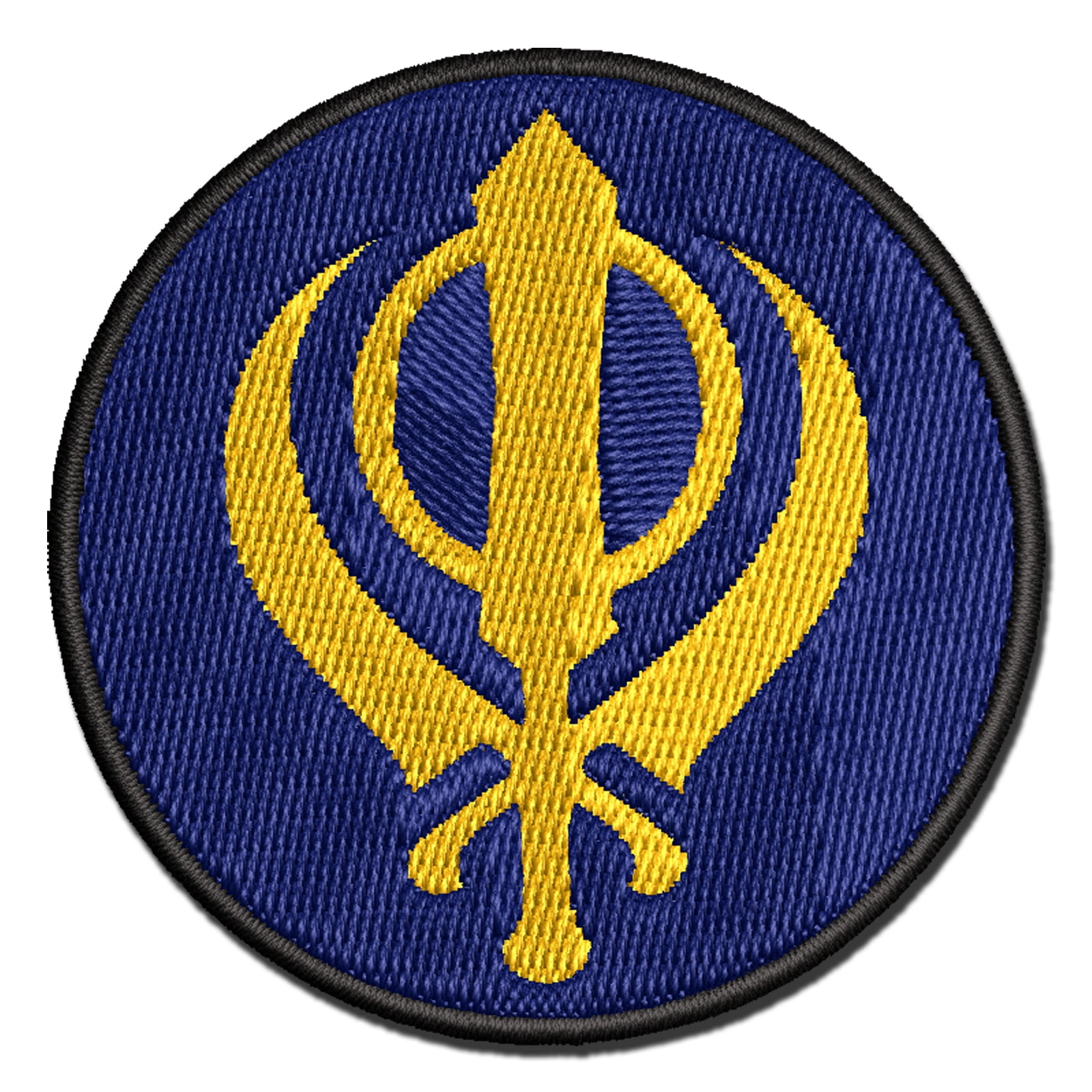 Sikh Khanda Indian Punjab Religious Symbol Applique Multi-Color ...