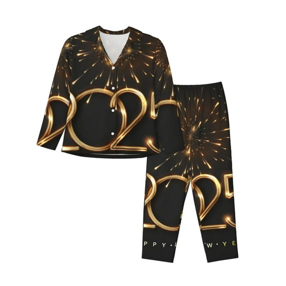 Sikiie 2025 Golden On New Year Pajamas for Women Set, Womens Pajama Sets, Lounge Sets for Women, 2pjs for Women-Small