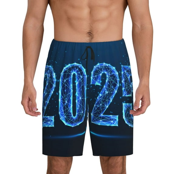 Sikiie 2025 Happy New Year 5 Mens Pajama Shorts, Lounge Pant, Men's shorts,Sleep Pj Shorts for Men-