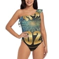 thumbnail image 1 of Sikiie 2025 New Year 5 Print Women One Piece Swimsuits Tummy Control One Shoulder Bathing Suits Ruffle Swimwear, From S to XXL-Medium, 1 of 6