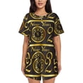 thumbnail image 1 of Sikiie 2025 New Year Womens Pajama Sets Short Sleeve Top With Pants Sleepwear 2 Piece Lounge Set-X-Large, 1 of 6