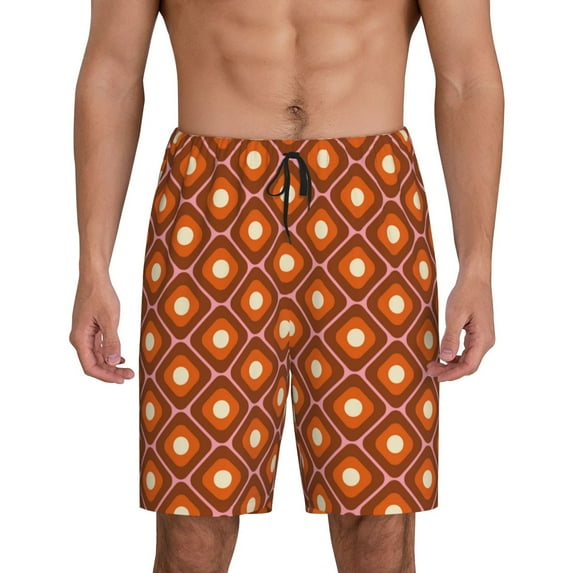 Sikiie 60s and 70s Aesthetic Mens Pajama Shorts, Lightweight Lounge Pant with Pockets Soft Sleep Pj Shorts for MenXX-Large