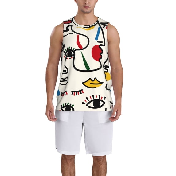 Sikiie Aabstract Eyes Basketball Jersey Reversible Men's Mesh Athletic Sports Shirts Training Practice S-4XL3X-Large