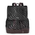 thumbnail image 1 of Sikiie Abstract Black And White Waves Women Genuine Leather Backpack Fashion Rucksack Daypack Leather Casual Travel Backpacks for Women, 1 of 4