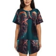 thumbnail image 1 of Sikiie Abstract Botanical Heart Womens Pajama Sets Short Sleeve Top With Pants Sleepwear 2 Piece Lounge SetX-Large, 1 of 6