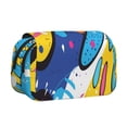 thumbnail image 1 of Sikiie Abstract Color Splash Print Flip Double-layer Pencil Case, All-purpose Stationery Bag for Study and Office, Zipper Design, Unisex, 1 of 7