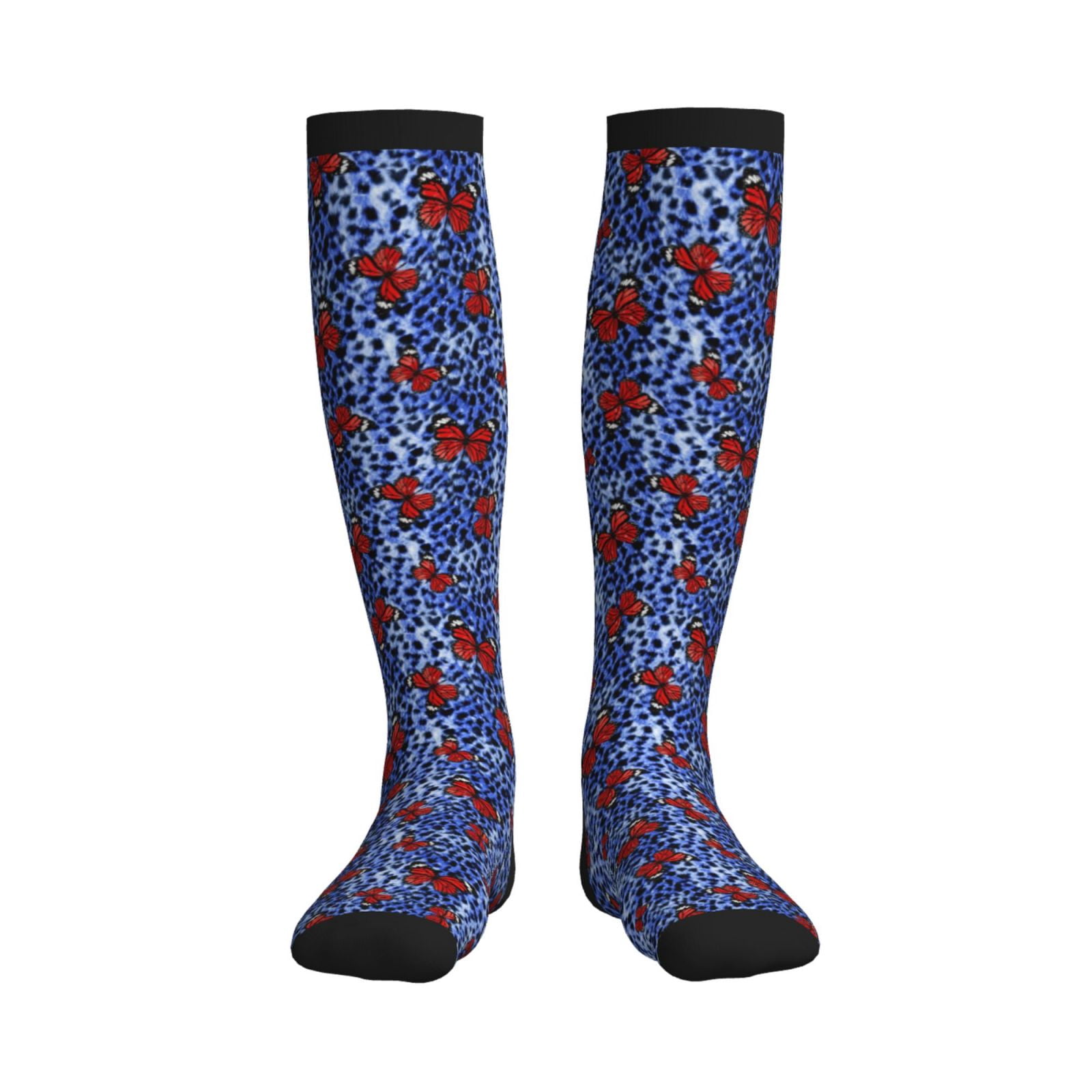 Sikiie Abstract Colorful Butterflies 1 Pairs Compression Socks for Men ...