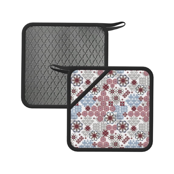 Sikiie Abstract Floral Pot Holders Kitchen Insulation Mats Heat Resistant Pot-Holder Oven Anti-Scald Pads for Cooking Baking, 7.1*7.1inch
