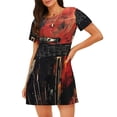 thumbnail image 1 of Sikiie Abstract Skull Guitar Art Print Women's Short-sleeved Nightdress, Round Neck Pullover Nightdress Pajamas Summer Home Wear, 1 of 6