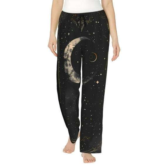Sikiie Abstract Starry Sky Moon Women’s Ultra-Soft Comfy Lounge Pants Sleepwear Comfy Lounge Pants Drawstring Sleep Bottoms with PocketsMedium