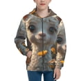 thumbnail image 1 of Sikiie Adorable Llama In Flowers Zip Up Hoodie Teenage, hoodies for Teenage, Zipper Sweatshirt Jacket for Daily, Traveling-Small, 1 of 6