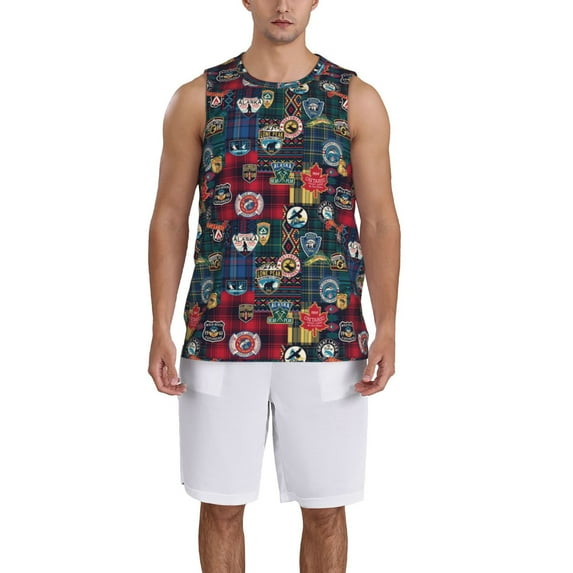 Sikiie Adventure Camping Badge Basketball Jersey Reversible Men's Mesh Athletic Sports Shirts Training Practice S-4XLX-Large