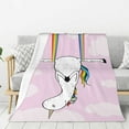 thumbnail image 1 of Sikiie Aerial Yoga for Unicorn Cozy Flannel Fleece Throw Blanket: Lightweight & Thick for All Seasons - Perfect for Women, Men, & Kids"50"x40", 1 of 6