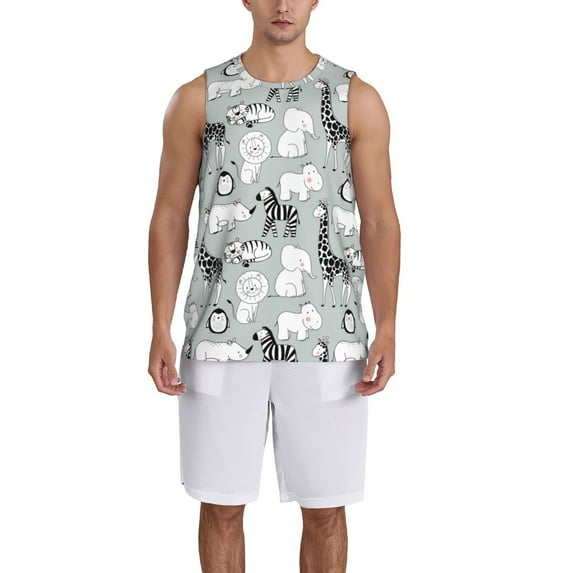 Sikiie African Animals Basketball Jersey Reversible Men's Mesh Athletic Sports Shirts Training Practice S-4XL4X-Large