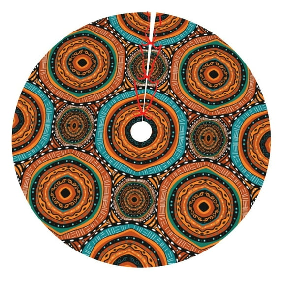 Sikiie African Tribal Style 30-48 inches {designName} Print Christmas Tree Skirt Snowman Xmas Tree Skirt with Edge Christmas Decorations for Holiday Party36"