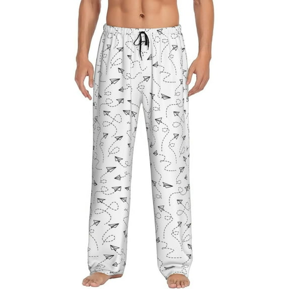 Sikiie Airplane Pajama Pants Men, PJ Bottoms, Sleep & Lounge Pants-XX-Large