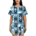 thumbnail image 1 of Sikiie Airplanes and Aviation Signs Womens Pajama Sets Short Sleeve Top With Pants Sleepwear 2 Piece Lounge SetMedium, 1 of 6