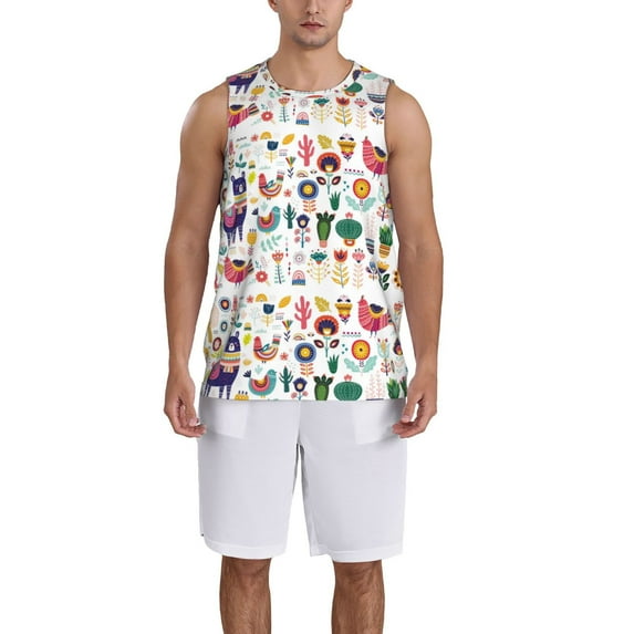 Sikiie Alpaca Flower Basketball Jersey Reversible Men's Mesh Athletic Sports Shirts Training Practice S-4XLXX-Large