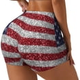 thumbnail image 1 of Sikiie America Flag Glitter Workout Shorts Women Scrunch Butt Gym Shorts Seamless High Waist Tummy Control Yoga Biker Athletic Shorts-Small, 1 of 8