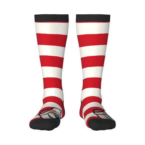 Sikiie American Astronaut Runs Forward Knee Socks, High Socks Long Stretchy Sock Women Knee High Stocking, Long Socks for Women