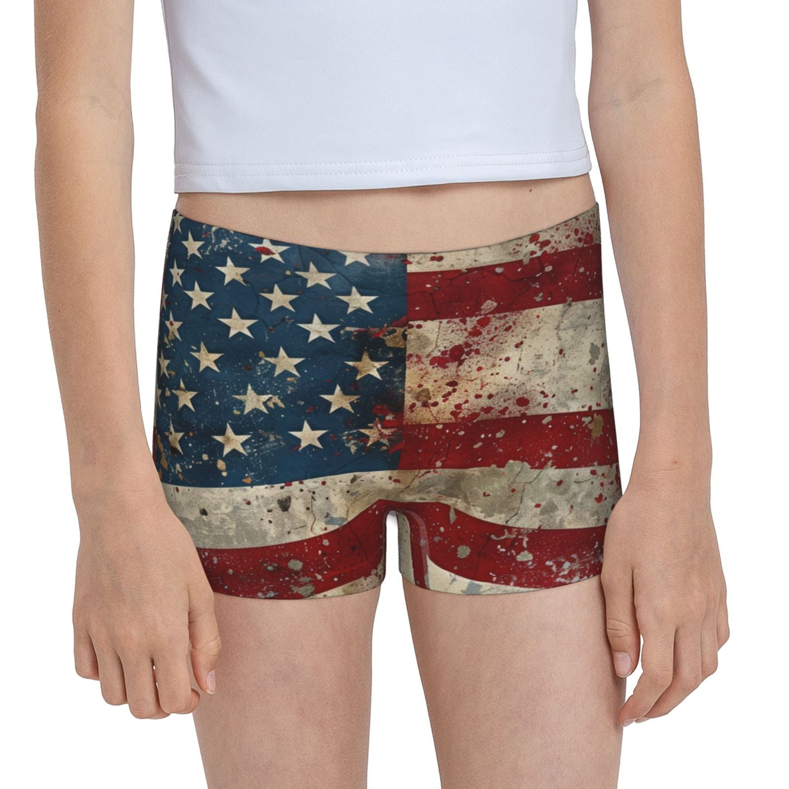 Sikiie American Flag1 Girls' Cotton Underwear Soft Shorts & Boxer