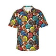 thumbnail image 1 of Sikiie American Football Print Men's Hawaiian Shirt, Summer Beach Button Pocket Short Sleeve T-Shirt,Small, 1 of 7