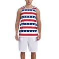 thumbnail image 1 of Sikiie American Patriotic Stars And Stripes Basketball Jersey Reversible Men's Mesh Athletic Sports Shirts Training Practice S-4XLXX-Large, 1 of 6
