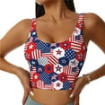 thumbnail image 1 of Sikiie American Stars2 Print Strappy Sports Bra for Women Padded Push Up Sports Bra Athletic Running Sports Bra Workout Bra Yoga Bra, 1 of 5
